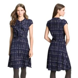 Tory Burch Navy Clementine‎ 100% Rayon Midi Dress Women’s Size XS